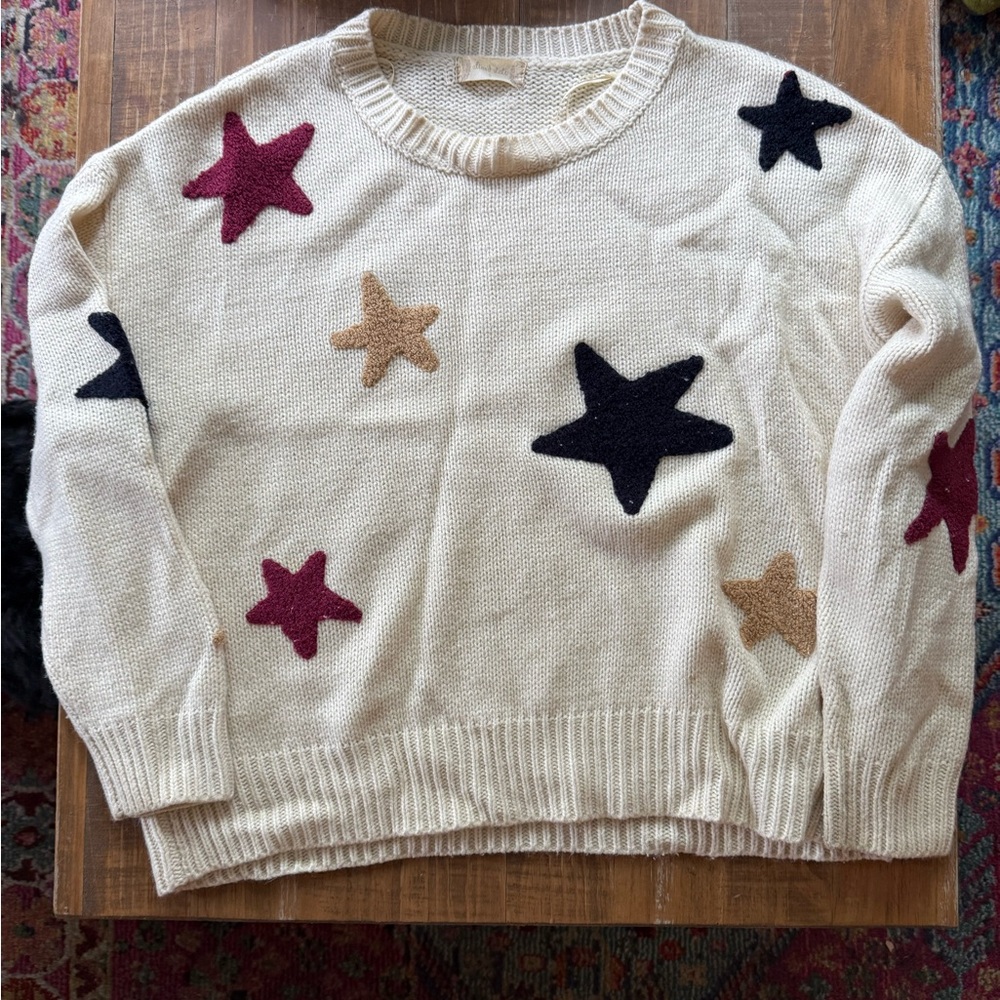 Star Patterned Cream Sweater